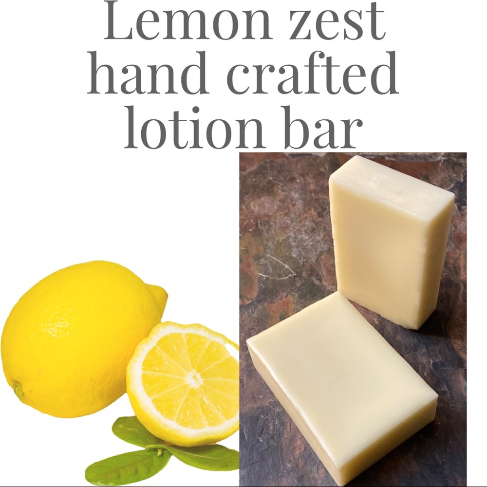 Hand crafted small batch lemon zest lotion balm bar non greasy moisturizer - Picture 1 of 3